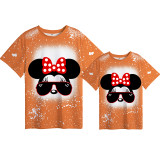 Mommy and Me Matching Clothing Top Cartoon Mice With Sunglasses Tie Dyed Family T-shirts
