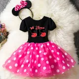Girls Mouse Puffy Polka Dots Tutu Dress With Headbands For Sisters Dress Set