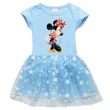 Girls Yarn Skirt Cartoon Mouse Long And Short Sleeve Dress