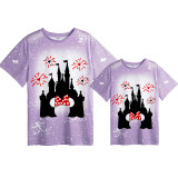 Mommy and Me Matching Clothing Top Cartoon Mice Castle Tie Dyed Family T-shirts