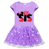 Girls Yarn Skirt Cartoon Mouse For Sisters Long And Short Sleeve Dress