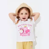 Girls Clothing Name Custom Birthday Celebration Cartoon Piggy Family T-shirts