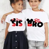 Kids Clothing Top For Boys And Girls Cartoon Mice Slogan Family T-shirts