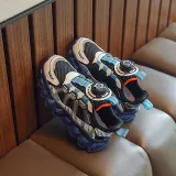 Toddler Kids Unisex Breathable Rotary Buttons Soft Flats Sneakers