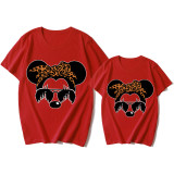 Mommy and Me Matching Clothing Top Cartoon Mice Leopard Sunglass Family T-shirts