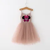 Girls Multicolor Puffy Slip Cartoon Mouse With Heart Love Tutu Dress