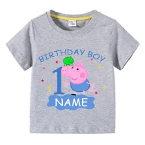 Boys Clothing Top Vests T-shirts Sweaters Name Custom Birthday Celebration Cartoon Piggy Boy Tops
