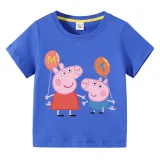Kids Clothing Top For Boys And Girls Cartoon Pig With Balloons Family T-shirts