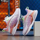 Toddler Kids Unisex Mesh Breathable Rotary Buttons Gradient Color Sneaker Running Shoes
