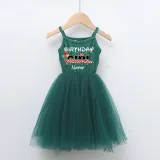 Girls Multicolor Puffy Slip Name Custom Birthday Celebration Cartoon Mouse Tutu Dress
