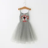 Girls Multicolor Puffy Slip Name Custom Birthday Celebration Cartoon Mouse Tutu Dress