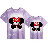 Mommy and Me Matching Clothing Top Cartoon Mice With Sunglasses Tie Dyed Family T-shirts