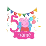Girls Clothing Name Custom Birthday Celebration Cartoon Piggy Family T-shirts