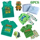 Boy Birthday Cartoon TMNT Sleepwear Tops Toys Gift Set With Gift Box