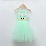 Girls Multicolor Puffy Slip Cartoon Duck Head Tutu Dress
