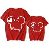 Mommy and Me Matching Clothing Top Cartoon Mice Head Family T-shirts