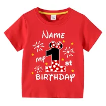 Girls Multicolor Clothing Top Name Custom Birthday Celebration Cartoon Mouse Family T-shirts