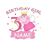 Girls Clothing Name Custom Birthday Celebration Cartoon Piggy Family T-shirts