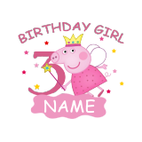 Girls Clothing Name Custom Birthday Celebration Cartoon Piggy Family T-shirts