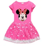 Girls Yarn Skirt Cartoon Mouse Head Long And Short Sleeve Dress