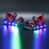 Toddler Kids Boy LED Light Up Spider Summer Sandal Shoes