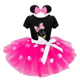 Girls Duck Puffy Polka Dots Tutu Dress With Headbands