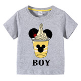 Boys Clothing Top Vests T-shirts Sweaters Cartoon Mouse Drinks Boy Tops