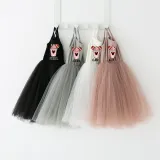 Girls Multicolor Puffy Slip Cartoon Mouse Drinks Sleeveless Dress