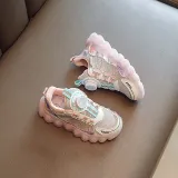 Toddler Kids Unisex Breathable Rotary Buttons Soft Flats Sneakers