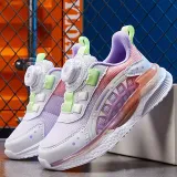 Toddler Kids Unisex Mesh Breathable Rotary Buttons Gradient Color Sneaker Running Shoes