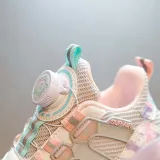 Toddler Kids Unisex Breathable Rotary Buttons Soft Flats Sneakers