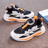 Toddler Kids Unisex Mesh Breathable Rotary Buttons Sneaker Running Shoes