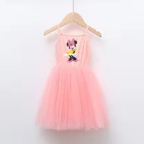 Girls Multicolor Puffy Slip Cartoon Mouse Tutu Dress