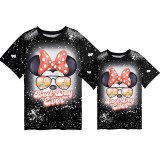 Mommy and Me Matching Clothing Top Cartoon Mice Castle Sunglass Tie Dyed Family T-shirts