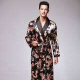 Women 3 Pieces and Men Robe Satin Silk Sleepwear Couple Pajamas Set