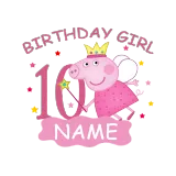 Girls Clothing Name Custom Birthday Celebration Cartoon Piggy Family T-shirts