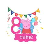Girls Clothing Name Custom Birthday Celebration Cartoon Piggy Family T-shirts