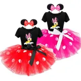 Girls Mini Puffy Polka Dots Tutu Dress With Headbands
