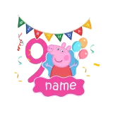 Girls Clothing Name Custom Birthday Celebration Cartoon Piggy Family T-shirts