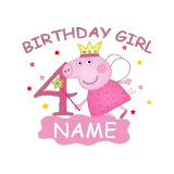 Girls Clothing Name Custom Birthday Celebration Cartoon Piggy Family T-shirts