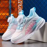 Toddler Kids Unisex Mesh Breathable Rotary Buttons Gradient Color Sneaker Running Shoes