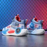 Toddler Kids Unisex Breathable Rotary Buttons High Top Thick-soled Basketball Sneaker Shoes