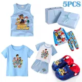 Boy Birthday Puppy Dog Slipper Sleepwear Tops Birthday Gift Set With Gift Box