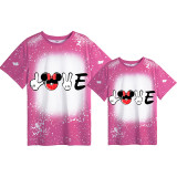 Mommy and Me Matching Clothing Top Cartoon Mice Love Tie Dyed Family T-shirts