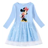 Girls Yarn Skirt Cartoon Mouse Long And Short Sleeve Dress