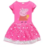 Girls Yarn Skirt Cartoon Piggy With Doll Long And Short Sleeve Dress