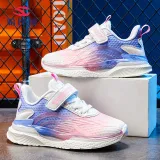 Toddler Kids Girl Mesh Breathable Gradient Color Velcro Sneaker Shoes