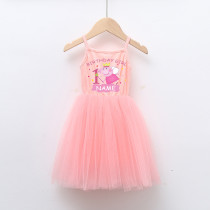 Girls Puffy Name Custom Birthday Celebration Piggy Slip Tutu Dress