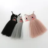 Girls Multicolor Puffy Slip Name Custom Birthday Celebration Cartoon Mouse Tutu Dress