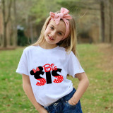 Girls Multicolor Clothing Top Cartoon Mouse Slogan Sisters Family T-shirts